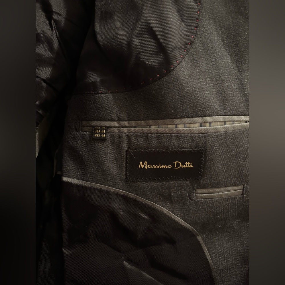 Massimo Dutti Men's Dark Gray Blazer